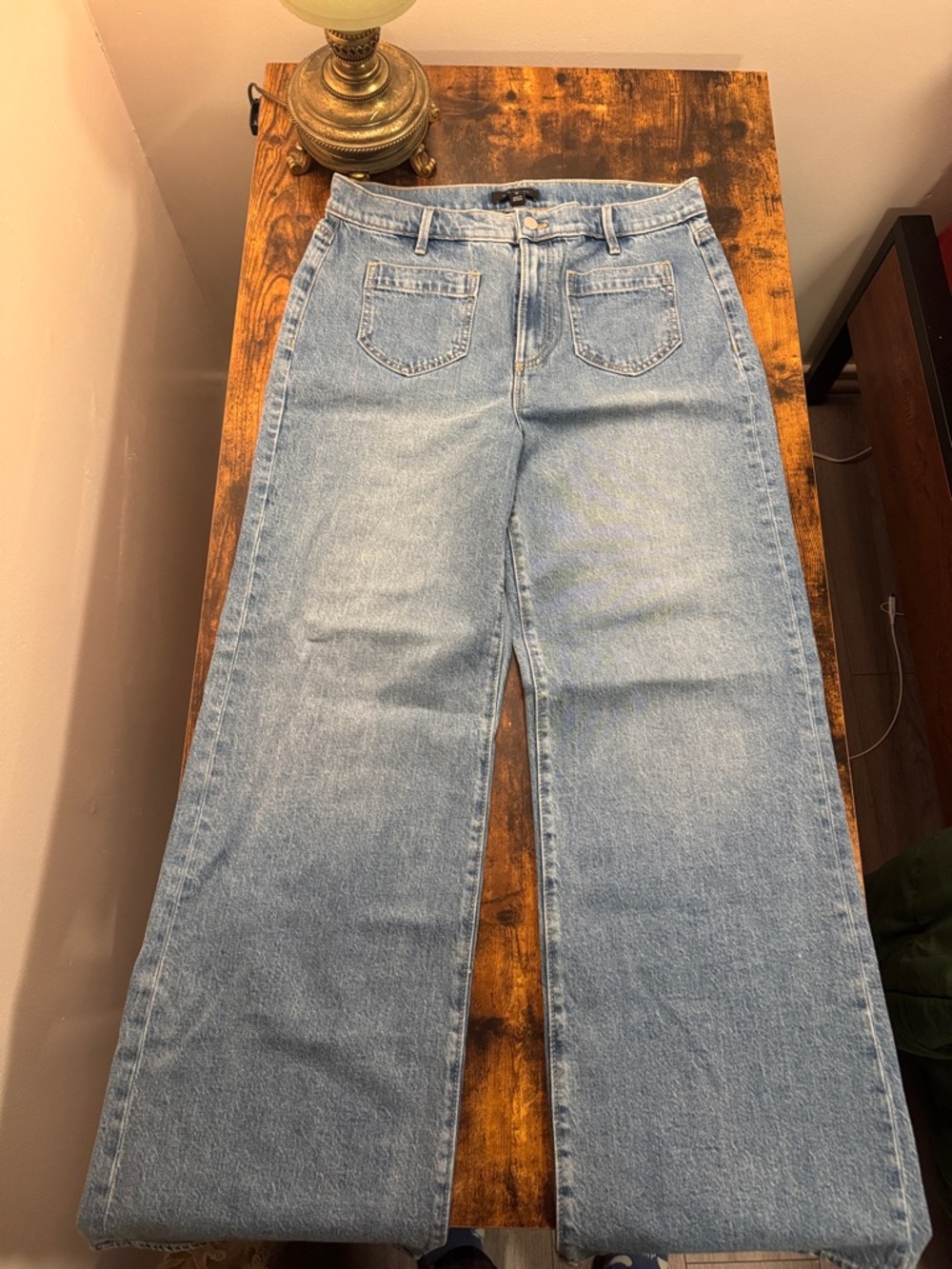 Ann Taylor Light Blue Wide-Leg Jeans